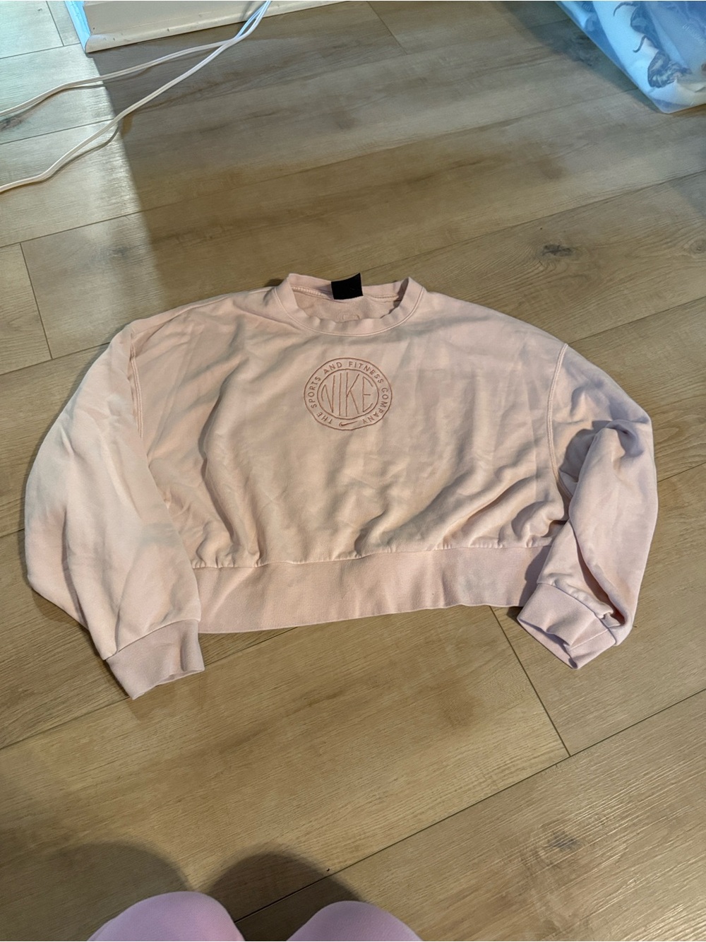 Nike Light Pink Cropped Crew Sweatshirt
